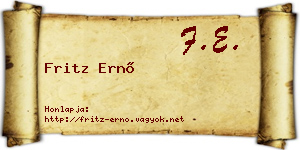 Fritz Ernő névjegykártya