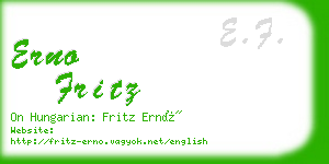 erno fritz business card